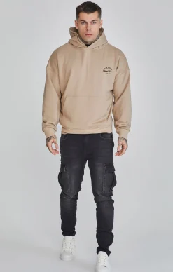 Beige Graphic Hoodie