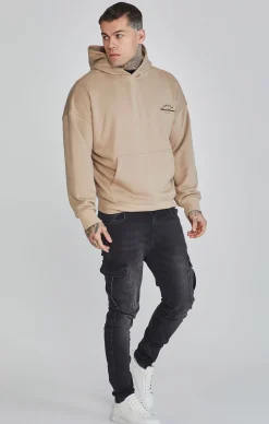 Beige Graphic Hoodie