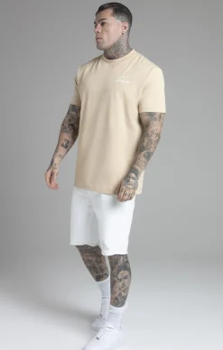 Beige Script T-Shirt