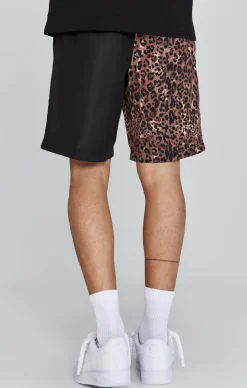 Black Animal Print Shorts