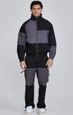 Black Cut And Sew Joggers