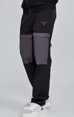 Black Cut And Sew Joggers