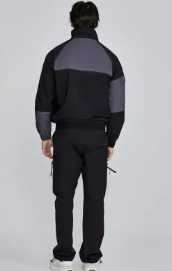 Black Cut And Sew Joggers