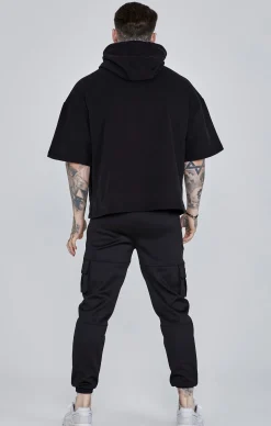 Black Cut Off Hoodie