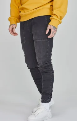 Black Denim Joggers
