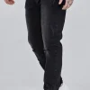 Black Distressed Slim Fit Jeans