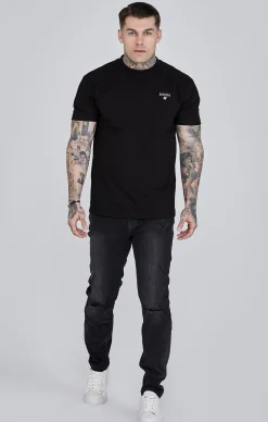 Black Distressed Slim Fit Jeans