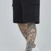 Black Essential Cargo Fleece Short