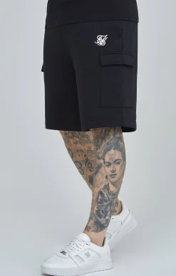 Black Essential Cargo Fleece Short