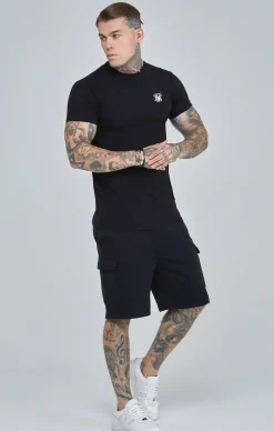 Black Essential Cargo Fleece Short