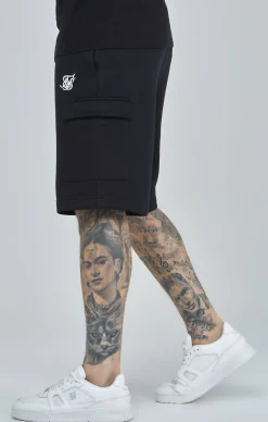 Black Essential Cargo Fleece Short