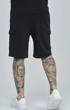 Black Essential Cargo Fleece Short