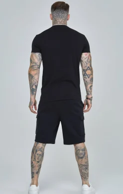 Black Essential Cargo Fleece Short