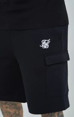 Black Essential Cargo Fleece Short