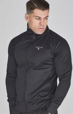 Black Essentials Poly Track Top