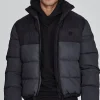Black Reflective Puffer Jacket
