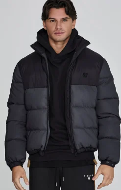 Black Reflective Puffer Jacket