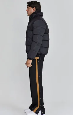 Black Reflective Puffer Jacket