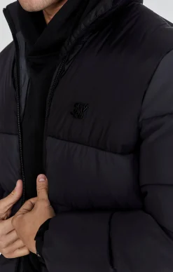 Black Reflective Puffer Jacket