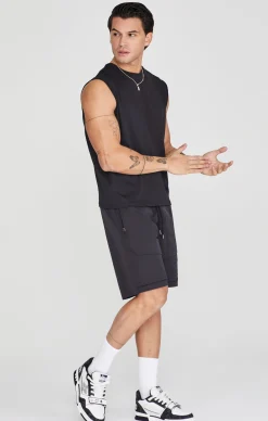 Black Relaxed Logo Vest