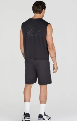 Black Relaxed Logo Vest