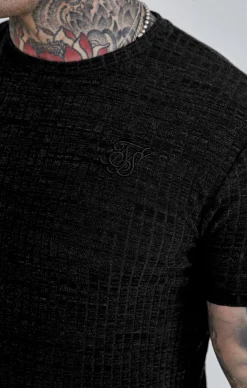 Black Rib Knit T-Shirt