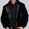 Black Sherpa Bomber Jacket