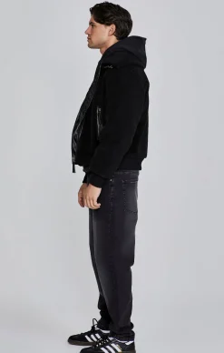 Black Sherpa Bomber Jacket