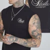 Black Sleeveless T-Shirt