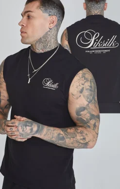 Black Sleeveless T-Shirt