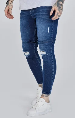 Blue Distressed Skinny Jeans