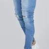 Blue Distressed Skinny Jeans