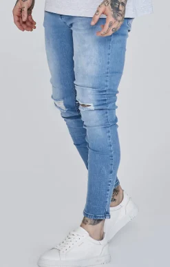 Blue Distressed Skinny Jeans