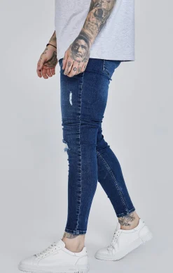 Blue Distressed Skinny Jeans