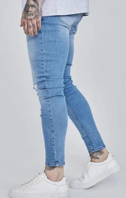 Blue Distressed Skinny Jeans