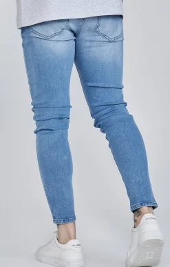 Blue Distressed Skinny Jeans