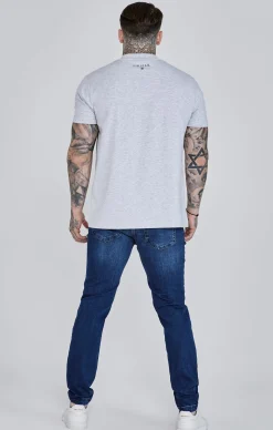 Blue Distressed Slim Fit Jeans