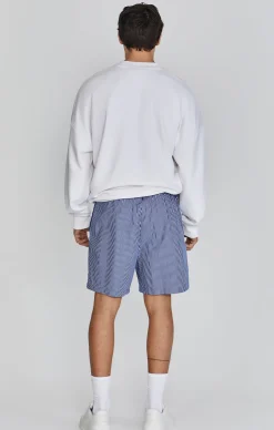 Blue White Striped Shorts