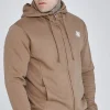 Brown Essentials Full Zip Hoodie