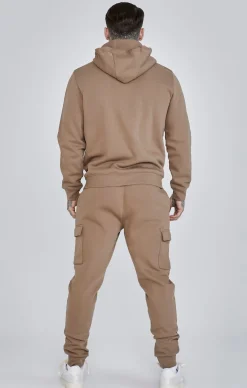 Brown Essentials Full Zip Hoodie