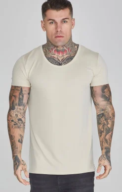 Ecru Muscle Fit T-Shirt