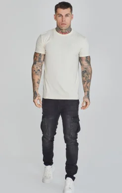 Ecru Muscle Fit T-Shirt