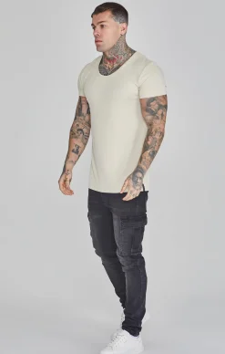 Ecru Muscle Fit T-Shirt