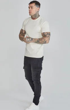 Ecru Muscle Fit T-Shirt