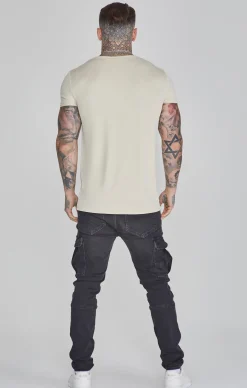 Ecru Muscle Fit T-Shirt