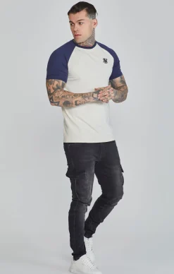 Ecru Navy Raglan T-Shirt