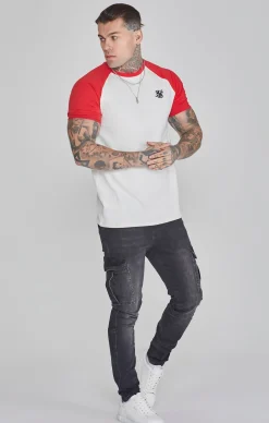 Ecru Red Raglan T-Shirt