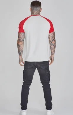 Ecru Red Raglan T-Shirt