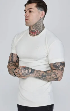 Ecru Roll Sleeve T-Shirt