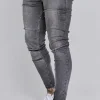 Grey Distressed Skinny Jeans